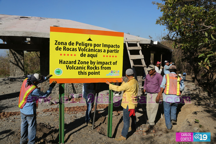 Ineter se&ntilde;aliza zonas de peligro del Volc&aacute;n Telica para la protecci&oacute;n de turistas y familias locales